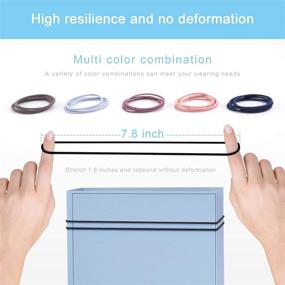 img 1 attached to 💇 Aigee 80 PCS Hair Elastics: High Stretch Rubber Hair Band, No Metal Ties, No Damage Hair - Value Set Black/Colored Each 40pcs