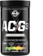 pmd sports acg3 supercharged: gummy bear blast pre workout fuel for maximized strength, energy, and mental focus - 60 servings logo