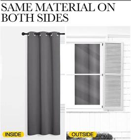 img 1 attached to 🏠 NICETOWN Grey Blackout Curtains for Bedroom - Set of 2 Panels, Thermal Insulated, Grommet Design, 42x63-Inch