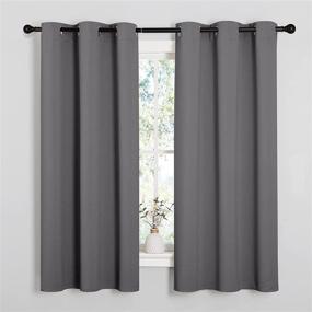 img 3 attached to 🏠 NICETOWN Grey Blackout Curtains for Bedroom - Set of 2 Panels, Thermal Insulated, Grommet Design, 42x63-Inch