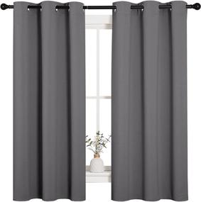 img 4 attached to 🏠 NICETOWN Grey Blackout Curtains for Bedroom - Set of 2 Panels, Thermal Insulated, Grommet Design, 42x63-Inch