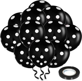 img 4 attached to 🐞 Whimsical Ladybug Polka Dots Latex Balloons: Perfect Decor for Ladybug Theme Party, Weddings, Birthdays & Festivals (White and Black)!