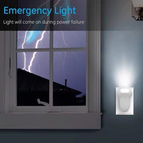 img 2 attached to 🔦 GE 3-in-1 LED Power Failure Night Light, Rechargeable Plug-In, Light Sensing, Automatic On/Off, Foldable Plug, Soft White, Emergency Flashlight, Hurricane, Storm, Tornado, Glossy White Finish, Model 11281