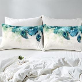 img 1 attached to Erosebridal Peacock Decor Duvet Cover Set - Animal-Themed Bedding for Adults, Teens, and Kids: Comfortable Peacock Feathers Design