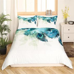 img 2 attached to Erosebridal Peacock Decor Duvet Cover Set - Animal-Themed Bedding for Adults, Teens, and Kids: Comfortable Peacock Feathers Design