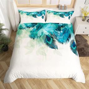 img 3 attached to Erosebridal Peacock Decor Duvet Cover Set - Animal-Themed Bedding for Adults, Teens, and Kids: Comfortable Peacock Feathers Design