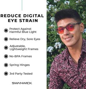 img 1 attached to 👓 Enhance Your Sleep and Protect Your Eyes with Swanwick Crystal Night Swannies - Premium Blue Light Blocking Glasses Regular