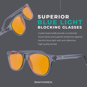 img 2 attached to 👓 Enhance Your Sleep and Protect Your Eyes with Swanwick Crystal Night Swannies - Premium Blue Light Blocking Glasses Regular