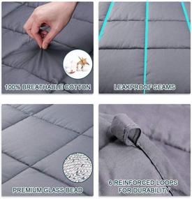 img 1 attached to 🛌 Secura Everyday Luxury Premium Adult Weighted Blanket 20lbs Queen Size with Removable Minky Cover & Pillowcases - 100% Cotton Material & Glass Beads