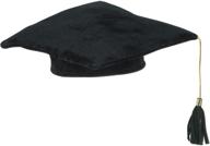 🎓 black plush graduate cap party accessory - 1 count (1/pkg) logo