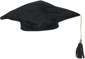 img 1 attached to 🎓 Black Plush Graduate Cap Party Accessory - 1 Count (1/Pkg)