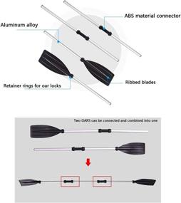 img 2 attached to 🚣 Vilgen Kayak Paddles and Boat Oars Combo, 1 Pair, 96-inch Dual Purpose for Inflatable Boats, Rowing Boats, Rafts, and Canoeing