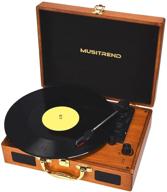 musitrend vintage bluetooth turntable: 3-speed vinyl record player with stereo speakers and portable nostalgic design logo