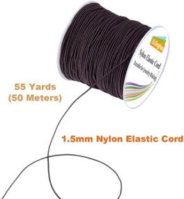 img 3 attached to 1.5mm Brown Nylon Elastic String Cord for Bracelet - Satin Nylon Stretch Cord for Hand Knitting, Beading, and Jewelry Making - Necklace Bracelet Rope - 55 Yards/1.5mm