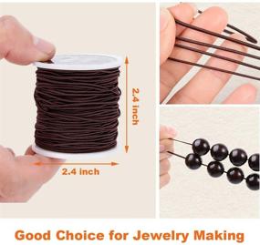 img 1 attached to 1.5mm Brown Nylon Elastic String Cord for Bracelet - Satin Nylon Stretch Cord for Hand Knitting, Beading, and Jewelry Making - Necklace Bracelet Rope - 55 Yards/1.5mm