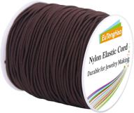 1.5mm brown nylon elastic string cord for bracelet - satin nylon stretch cord for hand knitting, beading, and jewelry making - necklace bracelet rope - 55 yards/1.5mm logo