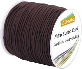 img 4 attached to 1.5mm Brown Nylon Elastic String Cord for Bracelet - Satin Nylon Stretch Cord for Hand Knitting, Beading, and Jewelry Making - Necklace Bracelet Rope - 55 Yards/1.5mm