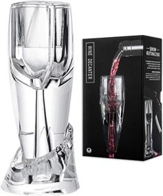 img 4 attached to 🍷 Clear Wine Aerator-Pourer-Decanter: Enhance Flavors, Aromas & Tastes Instantly! Smoother Pour Every Time - Includes Sulfites Filter & No Drip Stand - Essential Wine Accessories