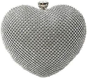 img 2 attached to 💖 Abbie Home Heart-Shaped Evening Clutch Bag for Women and Girls - Crystal Handbag Tote Purse ideal for Wedding Parties
