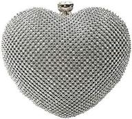 💖 abbie home heart-shaped evening clutch bag for women and girls - crystal handbag tote purse ideal for wedding parties logo