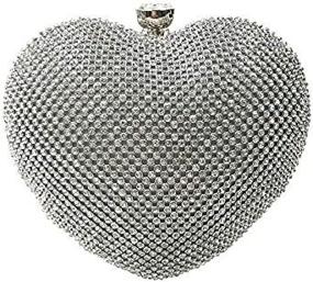 img 4 attached to 💖 Abbie Home Heart-Shaped Evening Clutch Bag for Women and Girls - Crystal Handbag Tote Purse ideal for Wedding Parties