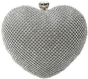 img 3 attached to 💖 Abbie Home Heart-Shaped Evening Clutch Bag for Women and Girls - Crystal Handbag Tote Purse ideal for Wedding Parties