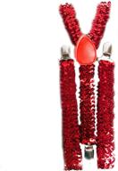sparkly red suspenders, 1 inch, by century novelty from leema enterprises co. logo