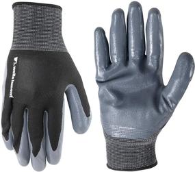 img 4 attached to 🧤 Large Men's Coated Grip Work Gloves, Nitrile Coating by Wells Lamont 546