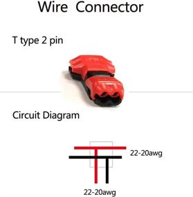 img 2 attached to 🔌 10-Pack T Type 2-Pin Non-Stripped Wire Connectors for Mid-Span Branching, Quick Splice Connectors – No Wire-Stripping Needed! Compatible with Main Cable 22-18 AWG & Branch 22-20 AWG