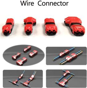 img 1 attached to 🔌 10-Pack T Type 2-Pin Non-Stripped Wire Connectors for Mid-Span Branching, Quick Splice Connectors – No Wire-Stripping Needed! Compatible with Main Cable 22-18 AWG & Branch 22-20 AWG