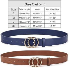 img 3 attached to 👩 Double Buckle Leather Women's Accessories for Fashion-forward Women