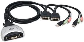 img 4 attached to Коммутатор с двумя портами KVM высокой производительности с DVI, звуком, USB 2.0 Hub - дисплей/экран 1920x1200 - включает в себя кабели DVI