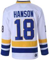 hanson brothers charlestown chiefs jersey: authentic slap shot movie ice hockey gear logo