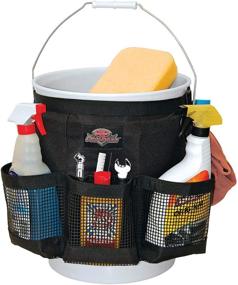 img 1 attached to Auto Boss Wash Organizer by Bucket Boss for 5 Gallon Buckets - Fast-Drying, Mesh Pockets for Car Wash Supplies - Allows Soap and Water in Bucket - Black (AB30060)