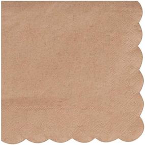 img 4 attached to Rustic Kraft Scalloped Edge Paper Napkins (5 x 5 In, Brown, 100 Pack) - Eco-Friendly Party Essentials