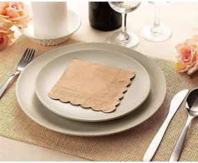 img 3 attached to Rustic Kraft Scalloped Edge Paper Napkins (5 x 5 In, Brown, 100 Pack) - Eco-Friendly Party Essentials