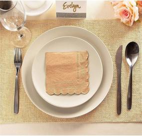 img 2 attached to Rustic Kraft Scalloped Edge Paper Napkins (5 x 5 In, Brown, 100 Pack) - Eco-Friendly Party Essentials