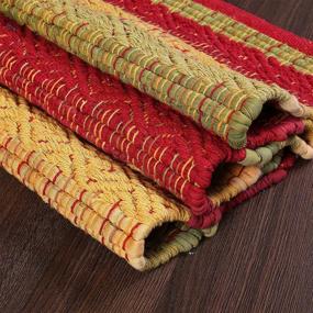 img 1 attached to 🏠 24x36 inch Red Combo Cotton Rugs in Diamond Weave - Indoor Outdoor Area Rugs, 2x3 ft, for Living Room and Kitchen Entryway - Machine Washable, Hand Woven, and Durable