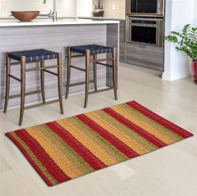 img 3 attached to 🏠 24x36 inch Red Combo Cotton Rugs in Diamond Weave - Indoor Outdoor Area Rugs, 2x3 ft, for Living Room and Kitchen Entryway - Machine Washable, Hand Woven, and Durable