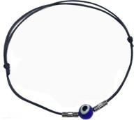🧿 stylish gurjari jewellers adjustable black thread anklet with evil eye beads for girls: ward off misfortune with nazariya anklet (evil eye 2) logo