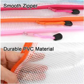 img 2 attached to Umriox Zipper Pencil Pouches (20 Packs) - Small Clear Pencil Case for Bills/Cosmetics/Travel Storage - 10 Colors - Ideal for School and Office Supplies