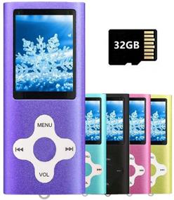 img 4 attached to Runying Portable MP3 Player MP4 Player with 💜 32GB Micro SD Card - Purple, Expandable up to 64GB