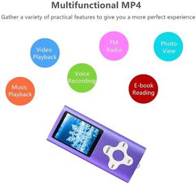 img 1 attached to Runying Portable MP3 Player MP4 Player with 💜 32GB Micro SD Card - Purple, Expandable up to 64GB