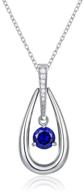 💃 dancing birthstone teardrop pendant necklace , stainless steel crystal birthday jewelry for women girls, september 19 logo