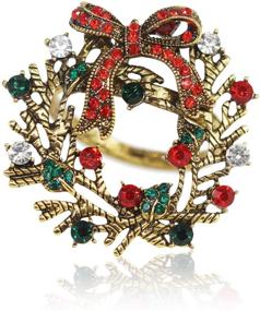 img 2 attached to 🎄 Set of 6 Christmas Wreath Design Napkin Rings Buckles for Table Decorations, Xmas Dinner - Perfect for Festive Table Setting