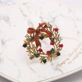 img 1 attached to 🎄 Set of 6 Christmas Wreath Design Napkin Rings Buckles for Table Decorations, Xmas Dinner - Perfect for Festive Table Setting