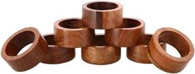 img 3 attached to 🌳 Artisan-Crafted Wood Napkin Ring Set - Divine Glance Handmade (Set of 8) from India