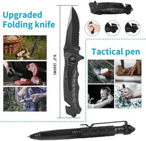 img 2 attached to Jinager Outdoor Survival Gear Kit – Fire Starter, Whistle, Wood Cutter, Tactical Pen for Camping, Hiking, and Wilderness Adventures