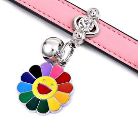 img 1 attached to Premium PU Leather Cat Collar with Bell and Pendant - Adjustable for Small Cats and Puppies (S, Pink)