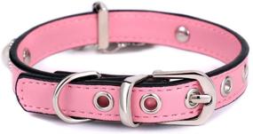 img 2 attached to Premium PU Leather Cat Collar with Bell and Pendant - Adjustable for Small Cats and Puppies (S, Pink)